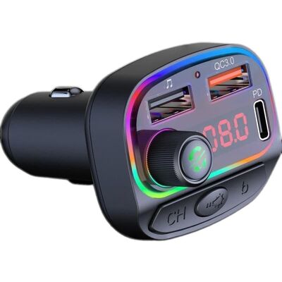주문 18W 고속 충전 자동차 FM 송신기 블루투스 7색 LED 대기 조명 online manufacture