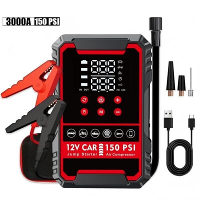 ซื้อ แบบพกพา 3000A ฉุกเฉินอัตโนมัติ Jump Starter พร้อมเครื่องอัดอากาศ 150PSI online manufacture