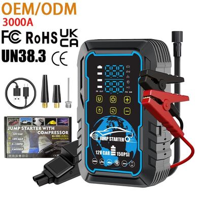 kupować Przenośne urządzenie do uruchamiania awaryjnego samochodu ze sprężarką powietrza 150PSI i szybszym ładowaniem Power Bank online manufacture